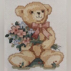 1990s JCA Weekenders  BEARING BOUQUETS Counted Cross Stitch 8x10 #03501 NEW VTG